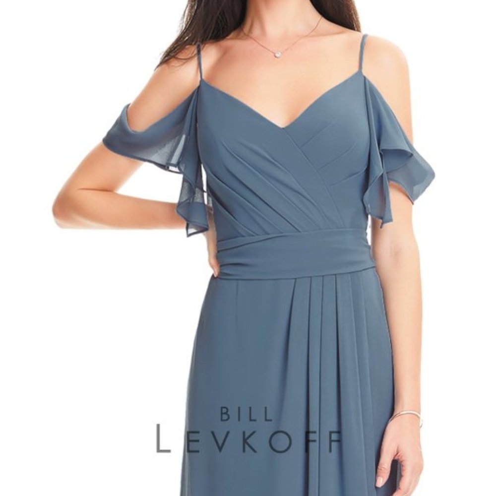 Bill Levkoff Bridesmaid Dress in Slate 1550